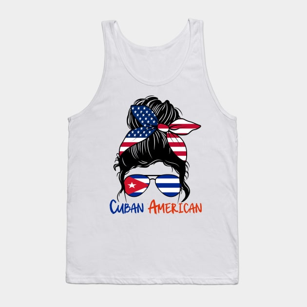 Cuban American, Cuban Girl, Cuban girlfriend, Cuba Messy bun, Cubana Tank Top by JayD World